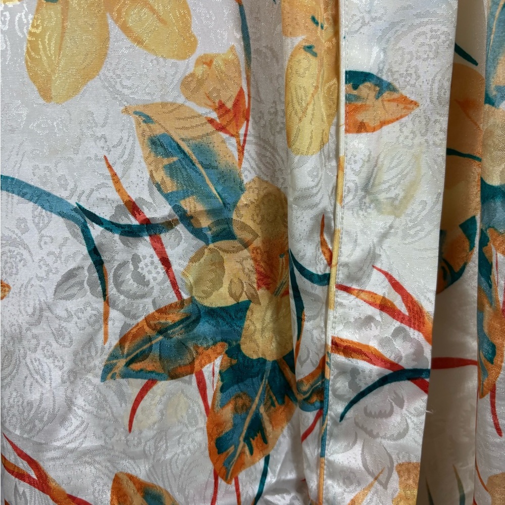 Vintage Valerie Stevens Lily Floral Satin Kimono Robe Long - Picture 8 of 8